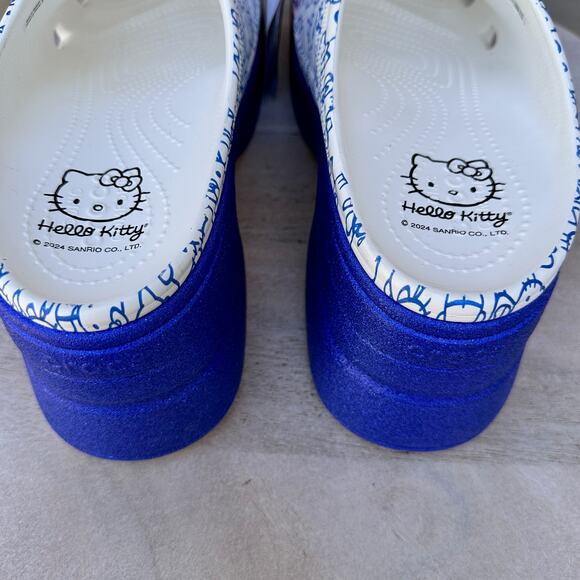 Crocs HELLO KITTY 50th Anniversary Blue Glitter Siren Clog Womens 13 Mens 11 - Picture 10 of 14